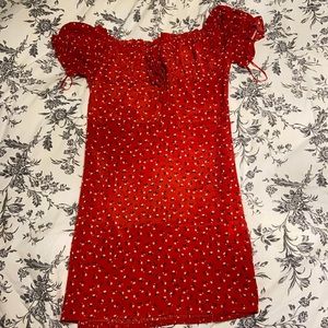Mini red floral pattern dress size small